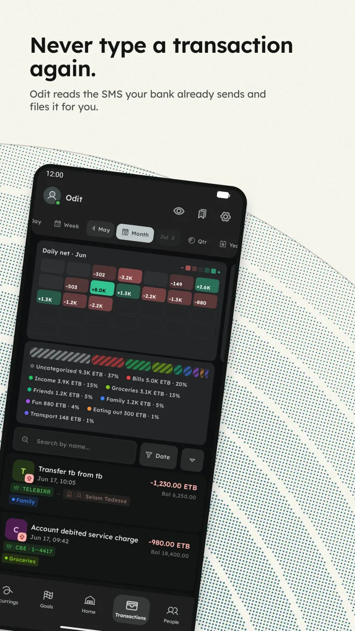 Never type a transaction again.