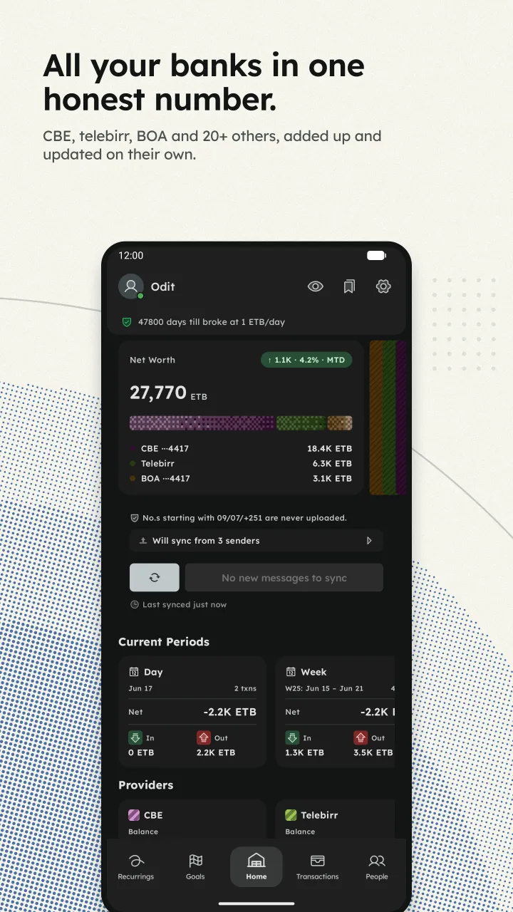 All your banks in one honest number.